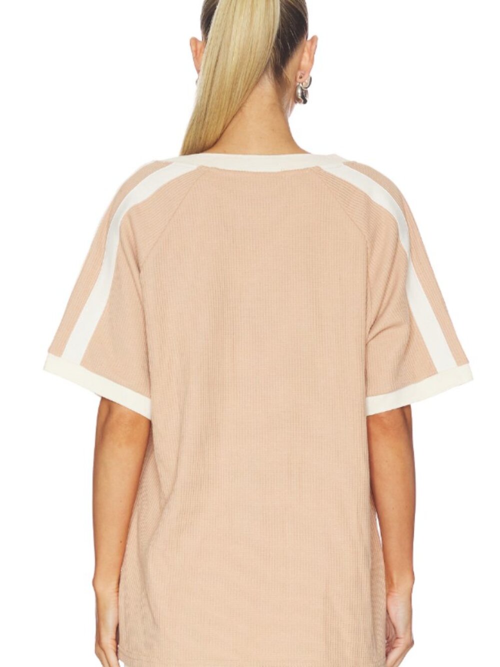 Araminta James Chilli 99 Waffle Tee in Latte Unique - Picture 3 of 5
